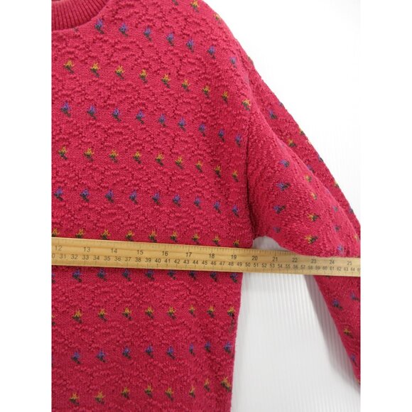 VINTAGE American Eagle Sweater Medium Pullover Birdseye AOP 90s USA * - Picture 6 of 11